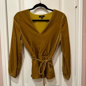 J. Crew wrap around velvet top